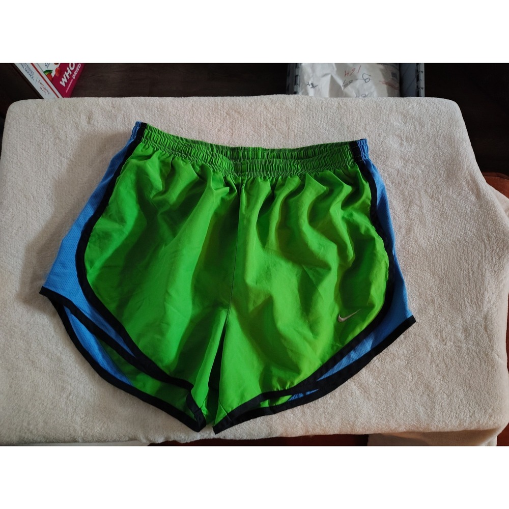 Nike Dri-FIT Tempo Running Shorts Womens Small Green Blue Athletic Gym Training